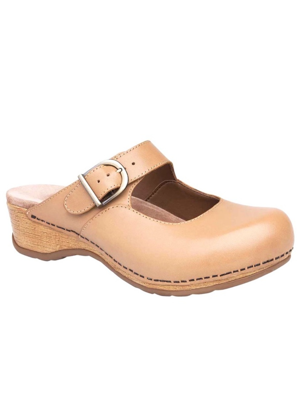 Dansko Martina Mule Mary Jane Slide Clog Beige Leather Orthopedic Arch Support 9